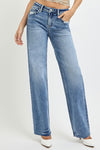 Kinley High Rise Straight Leg Jeans with Pockets by RISEN