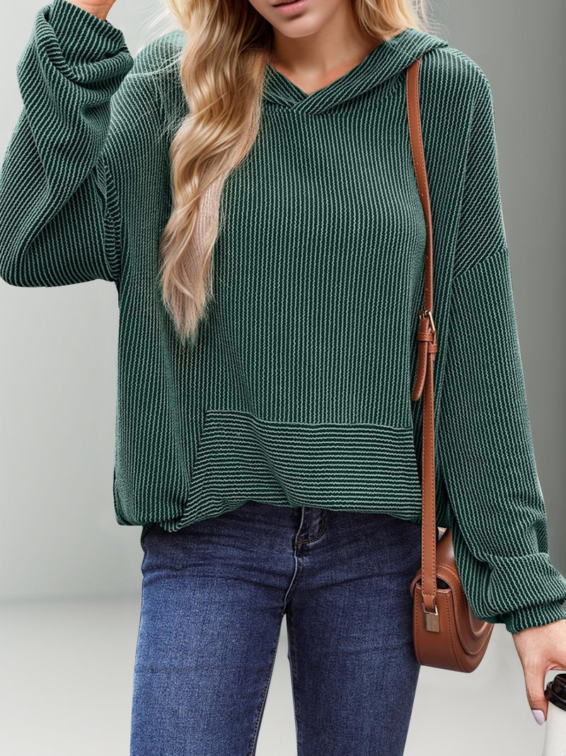Kaia Textured Kangaroo Pocket Hoodie