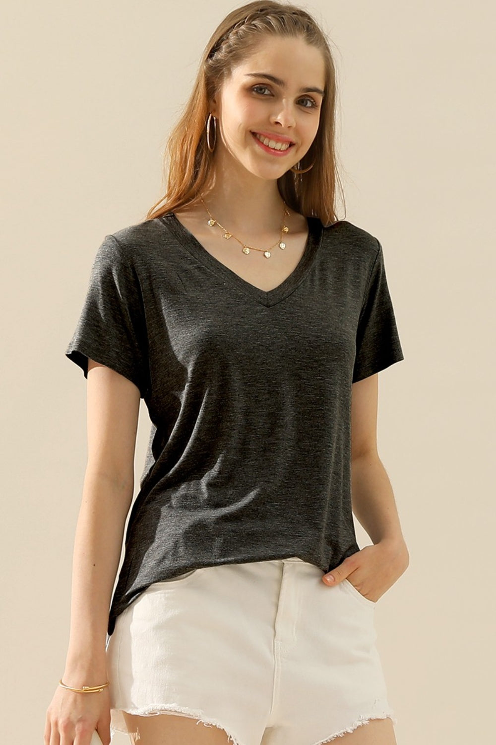 Hazel V-Neck Short Sleeve T-Shirt