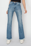 Yolanda High Rise Frayed Hem Bootcut Risen Jeans