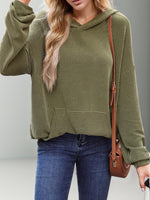 Kaia Textured Kangaroo Pocket Hoodie