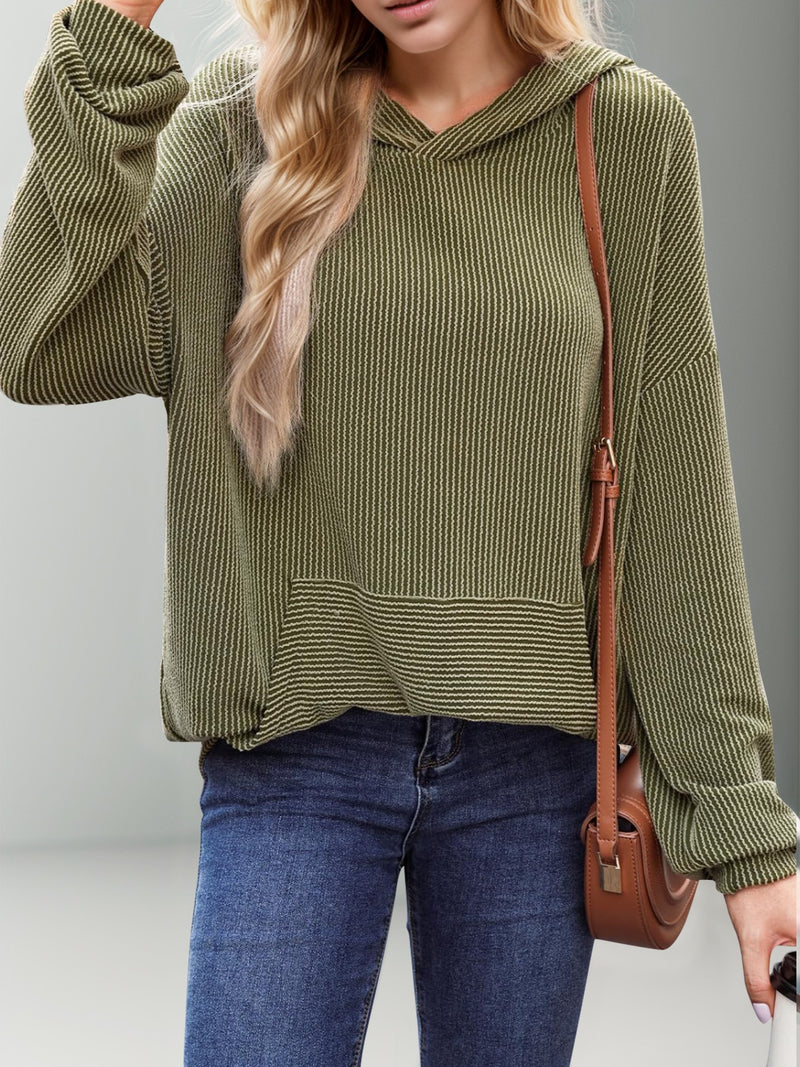 Kaia Textured Kangaroo Pocket Hoodie