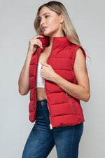 Sady Zip Up Turtleneck Vest with Pockets