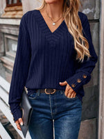 Haven Ribbed V-Neck Long Sleeve