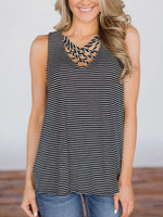 Lainey High-Low Striped Tank