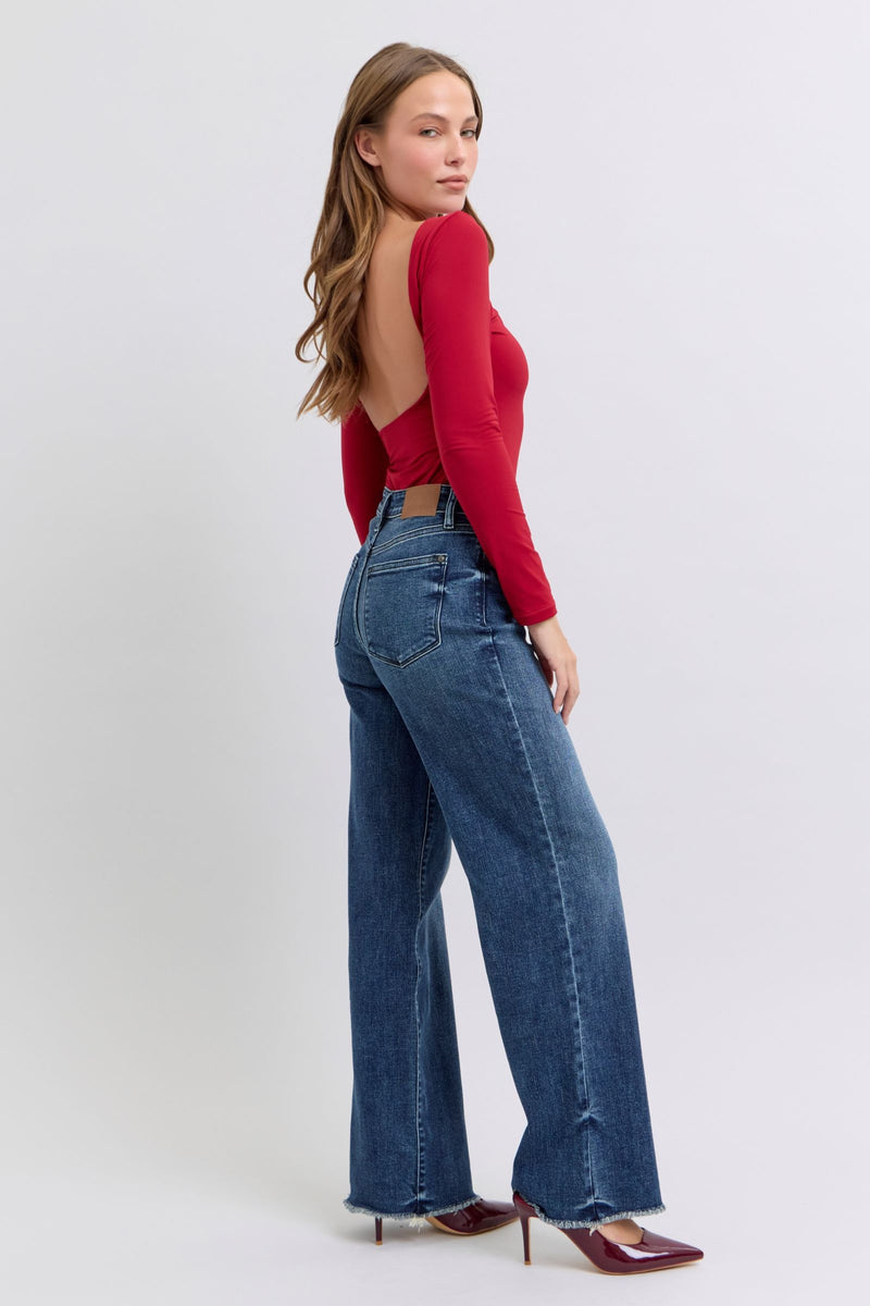 Paris Raw Hem Mid Rise Judy Blue Jeans