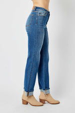 Ariel High Waist Front Seam Detail Straight Judy Blue Jeans