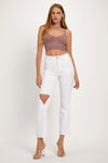 Larissa Distressed Cropped Straight Jeans by RISEN