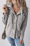 Lila Drawstring Button Up Hooded Jacket