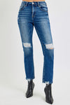 Sloane High Rise Distressed Crop Straight Jeans by RISEN