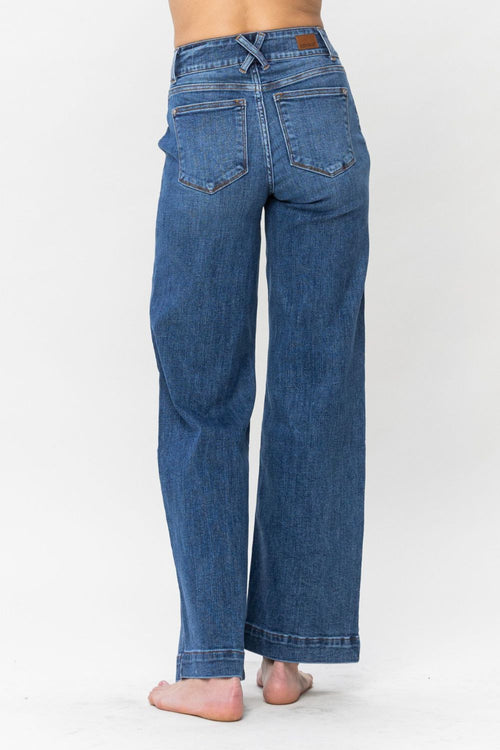 Kendall Double Button Wide Leg Judy Blue Jeans