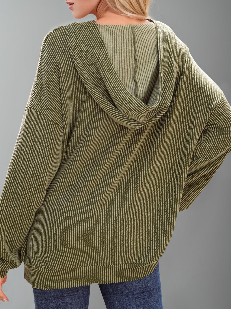 Kaia Textured Kangaroo Pocket Hoodie