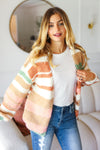 Gina Button Down Striped Sweater Cardigan