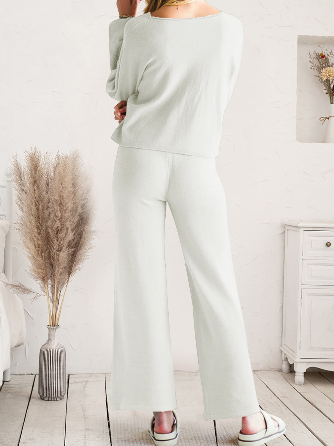 Maddie Long Sleeve Lounge Top and Drawstring Pants Set