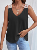 Sloane Lace Detail V-Neck Tank