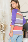 Vanessa Striped Contrast Long Sleeve T-Shirt