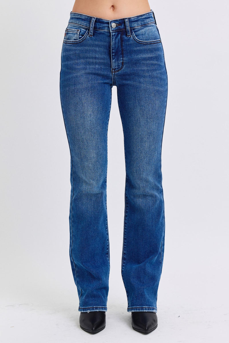Melanie Mid-Rise Bootcut Judy Blue Jeans with Thermal Lining