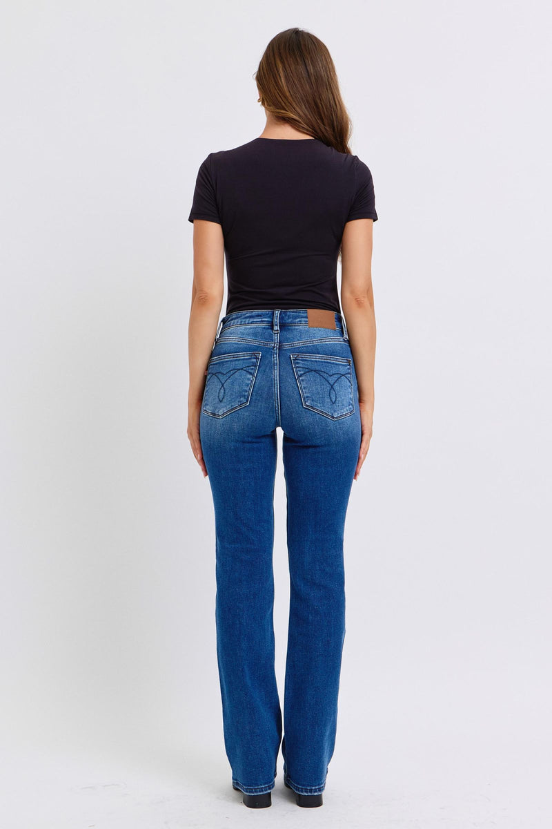 Melanie Mid-Rise Bootcut Judy Blue Jeans with Thermal Lining