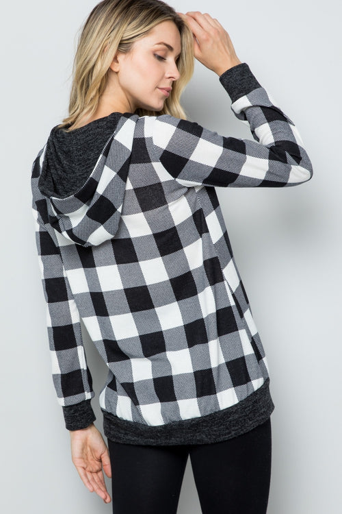 Brookley Plaid Long Sleeve Hoodie