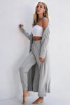 Jasmine Open Front Long Sleeve Cardigan and Pants Lounge Set