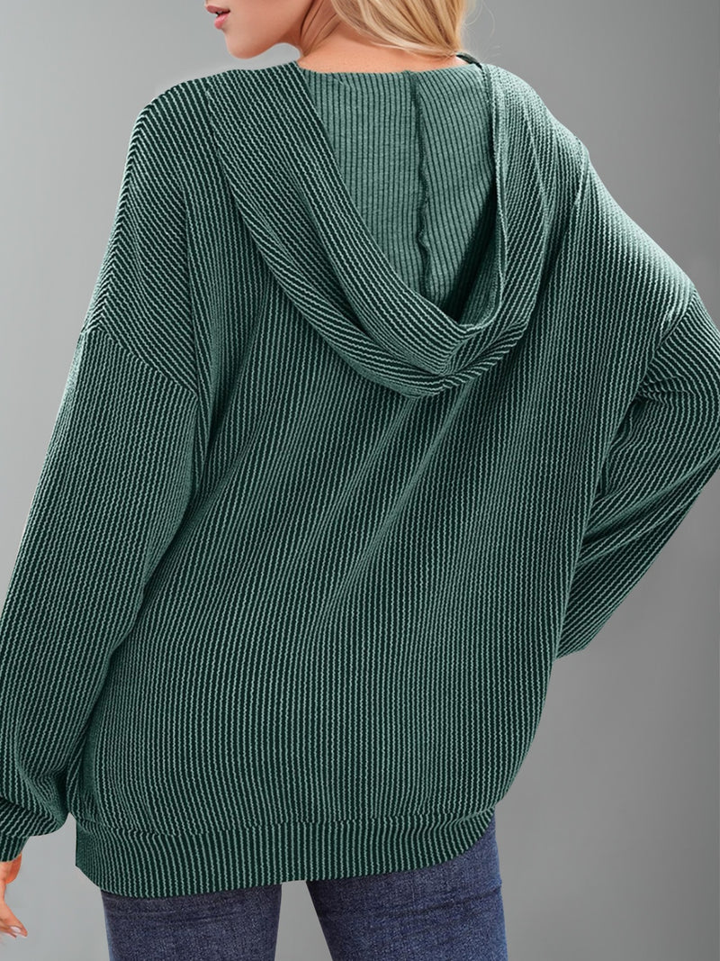 Kaia Textured Kangaroo Pocket Hoodie