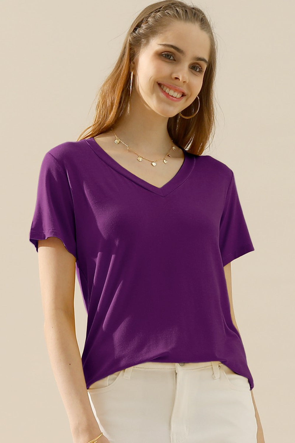 Hazel V-Neck Short Sleeve T-Shirt