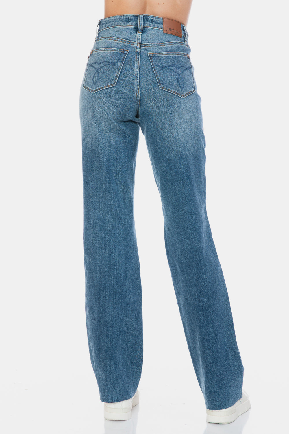 Claire Tummy Control Cut Raw Hem Straight Judy Blue Jeans