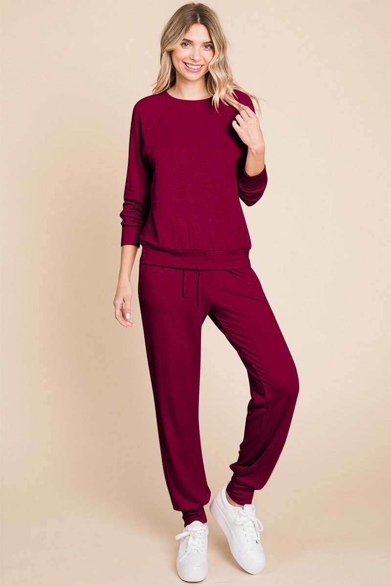 Eden Raglan Sleeve Top and Pants Lounge Set