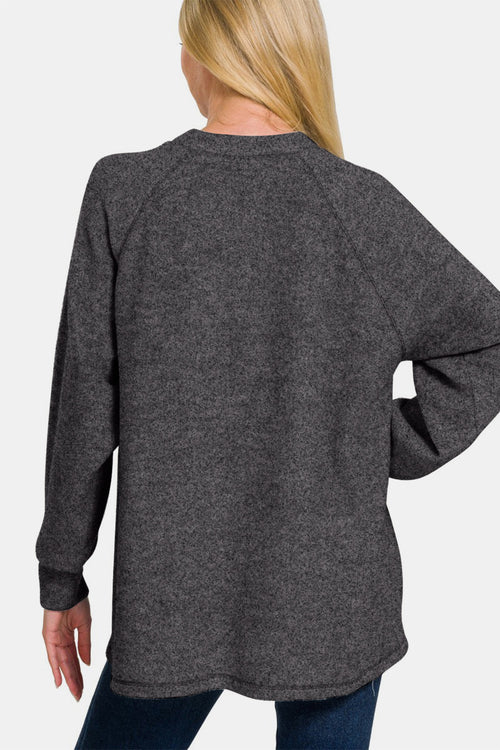 Keeley Brushed Melange Hacci High-Low Sweater