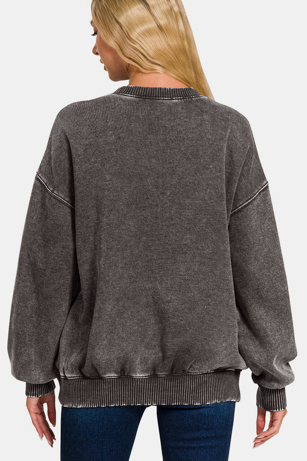 Brooke Acid Wash Fleece Sweatshirt