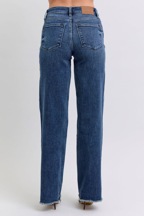 Paris Raw Hem Mid Rise Judy Blue Jeans