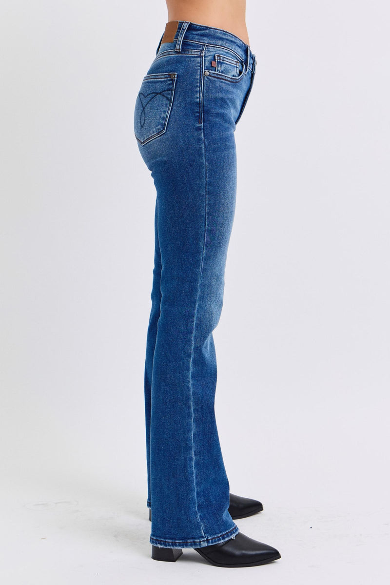Melanie Mid-Rise Bootcut Judy Blue Jeans with Thermal Lining