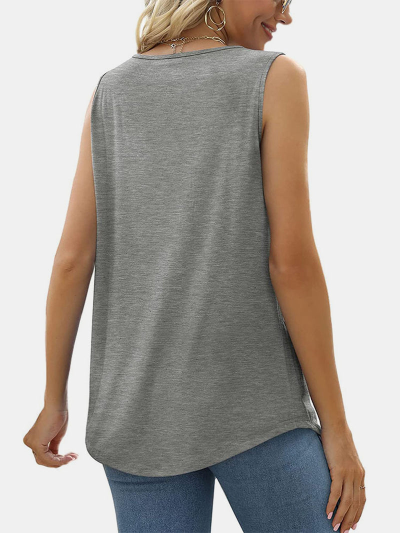 Audrey Ruched Square Neck Tank