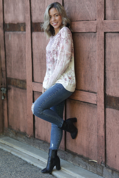 Rustic Charm Mandala Pullover