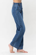 Kendall Double Button Wide Leg Judy Blue Jeans