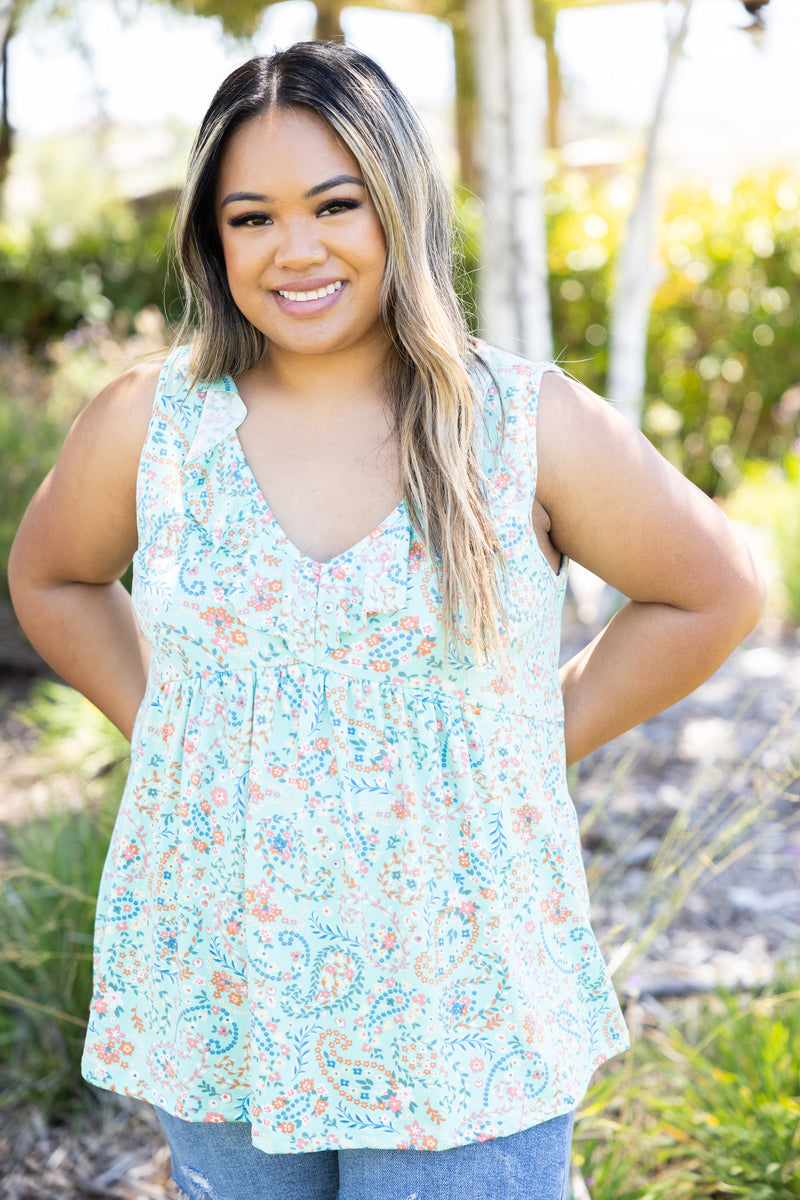 Summer Paisley Sleeveless Top