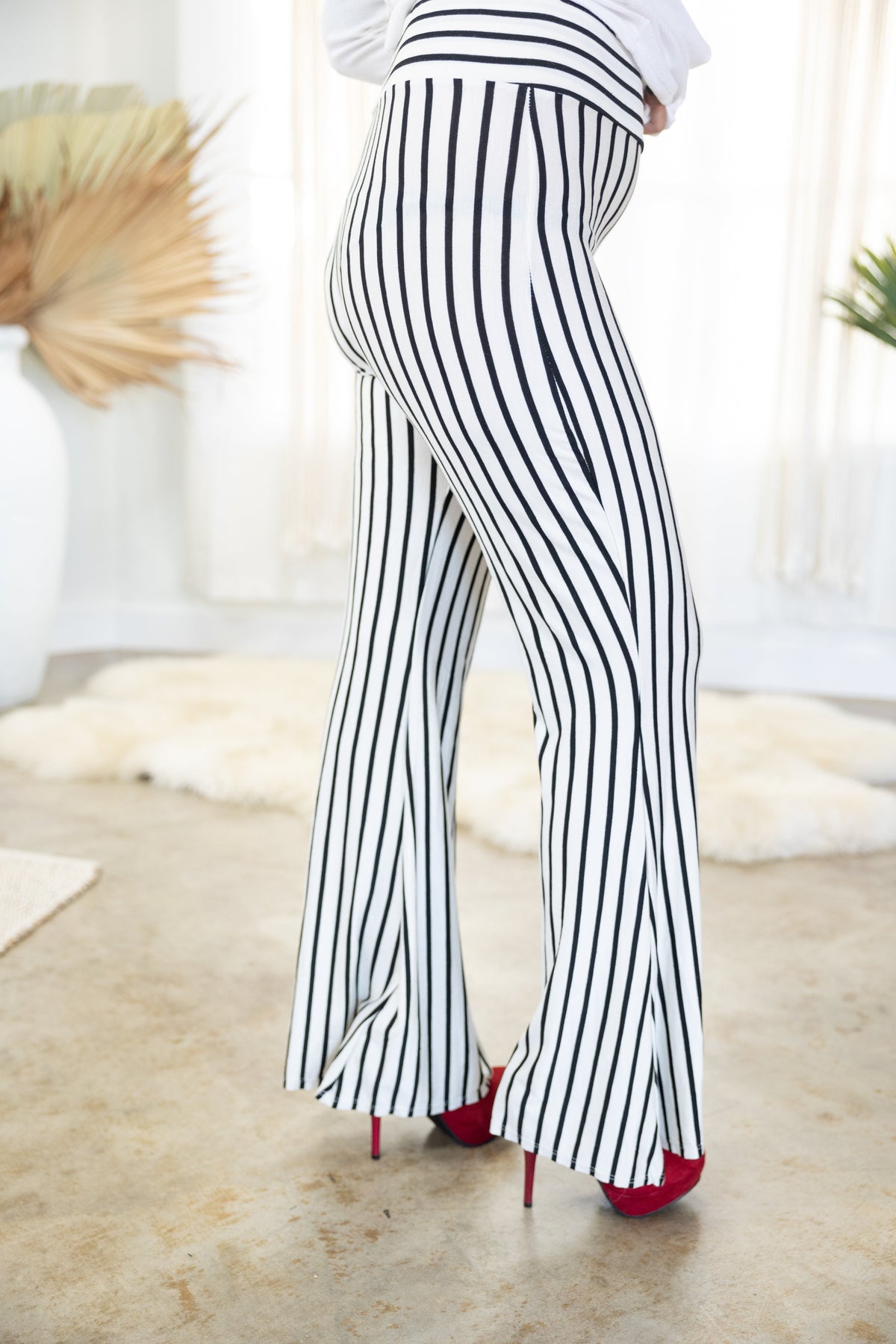 Stay Between The Lines - Flare Pants