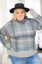 Teal Me About It Plaid Thumbhole Tunic