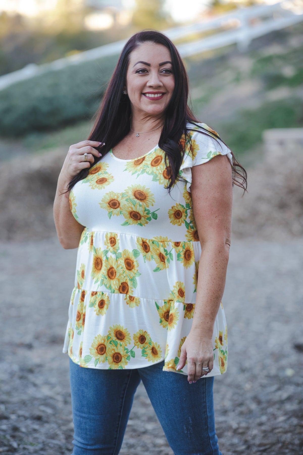 Sunflower Fields Tiered Tunic