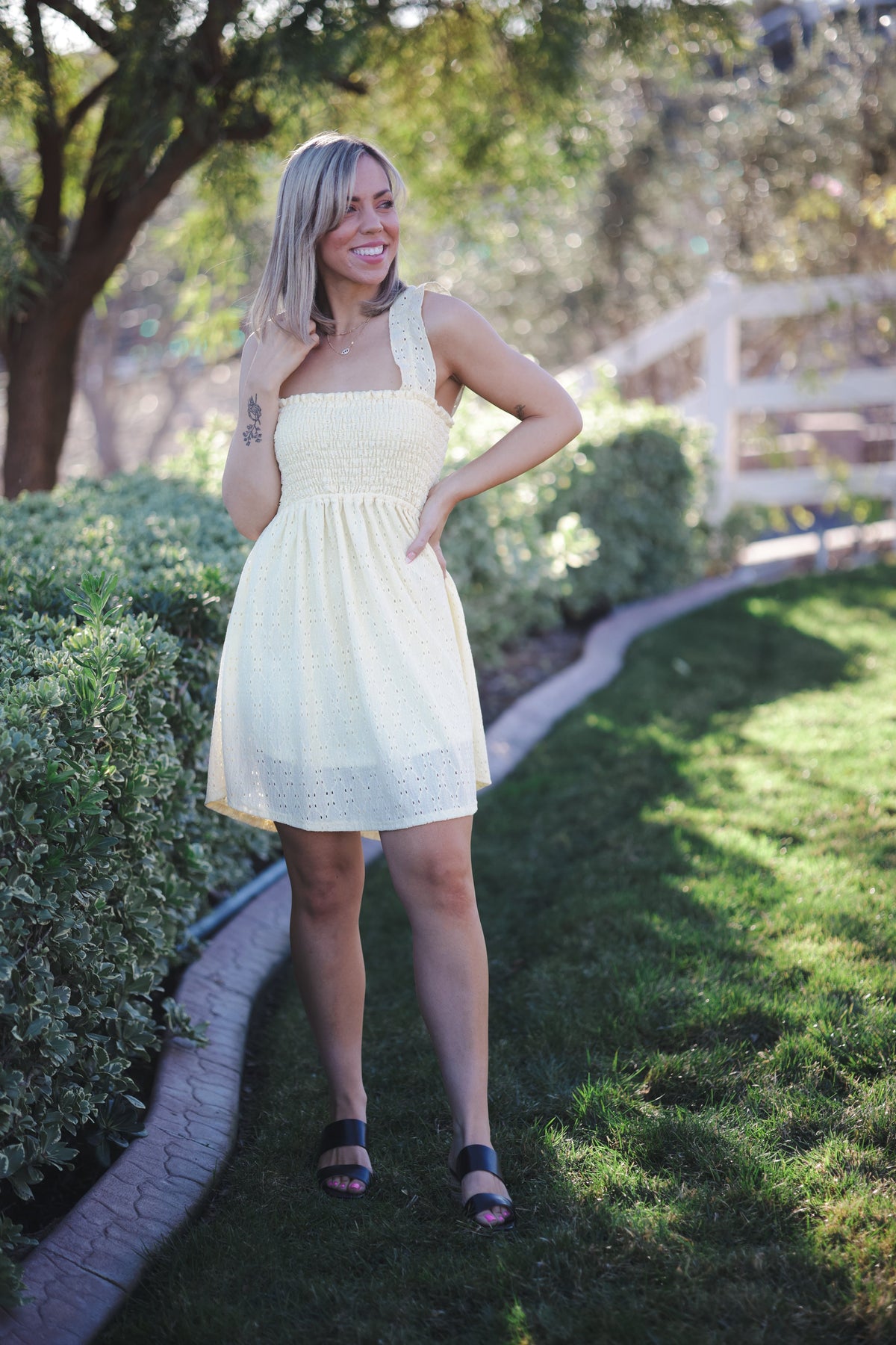 I Got Sunshine Eyelet Dress