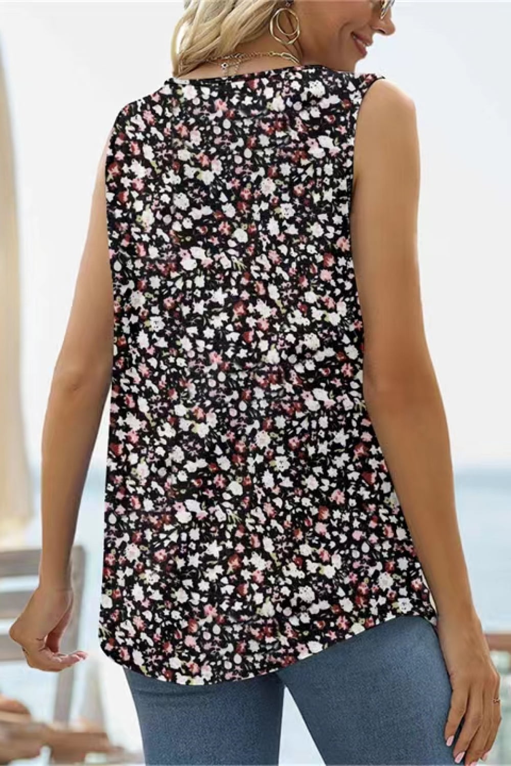 Willow Printed Curved Hem Tank