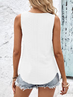 Brylee Eyelet Crisscross Wide Strap Tank