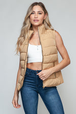 Sady Zip Up Turtleneck Vest with Pockets