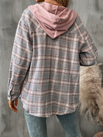 Lainey Plaid Long Sleeve Hooded Jacket