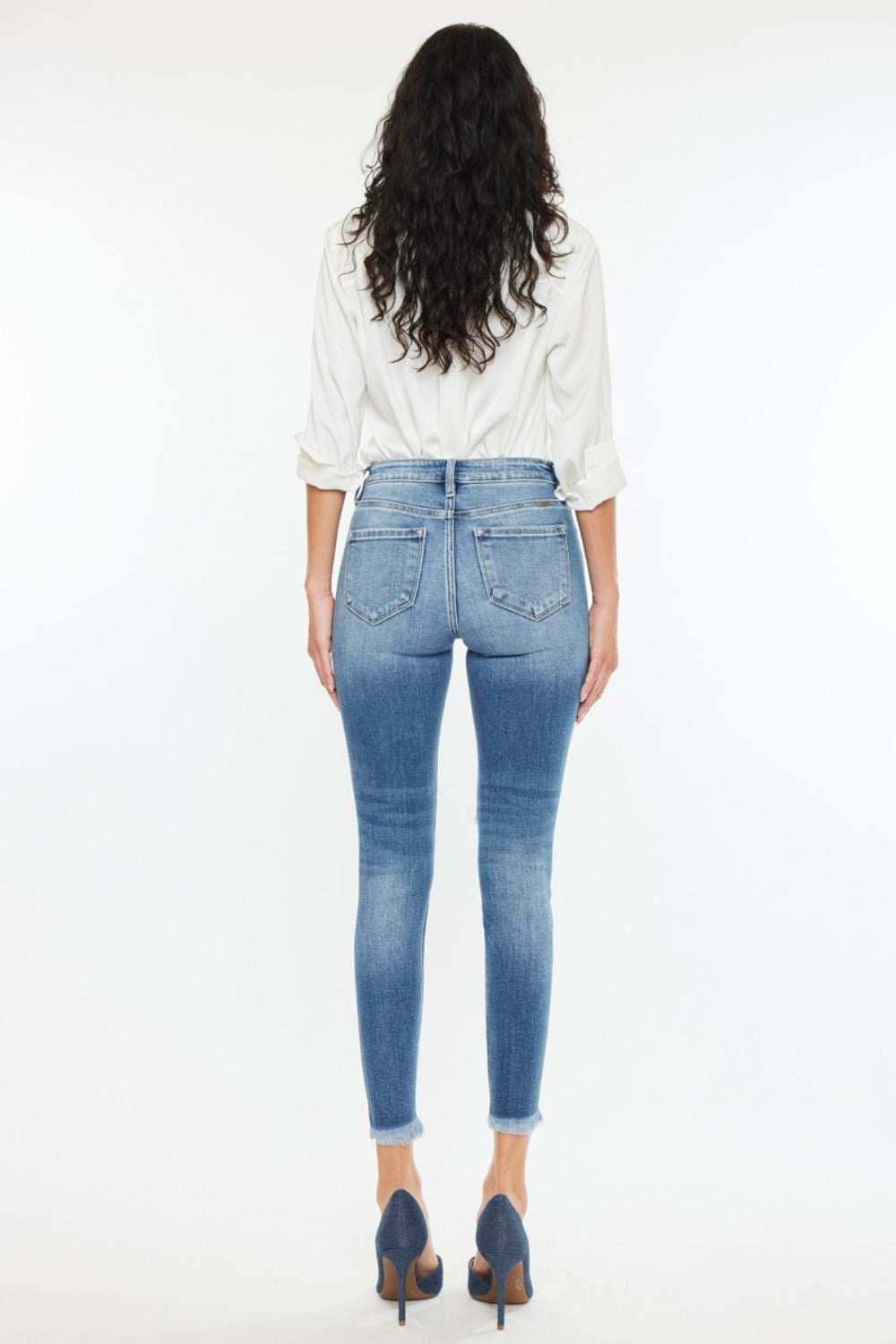 Kerri High Rise Frayed Ankle Skinny Kancan  Jeans