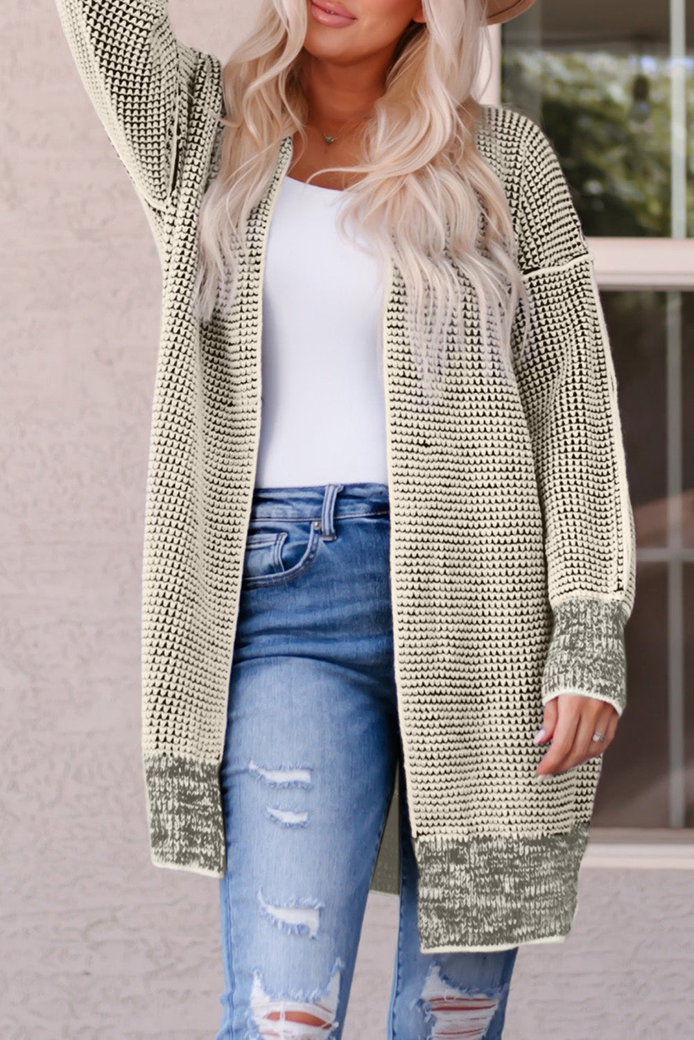 Raquel Heathered Open Front Longline Cardigan