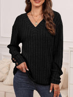 Haven Ribbed V-Neck Long Sleeve