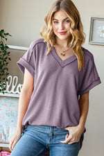 Ivy Exposed Seam Ribbed Top
