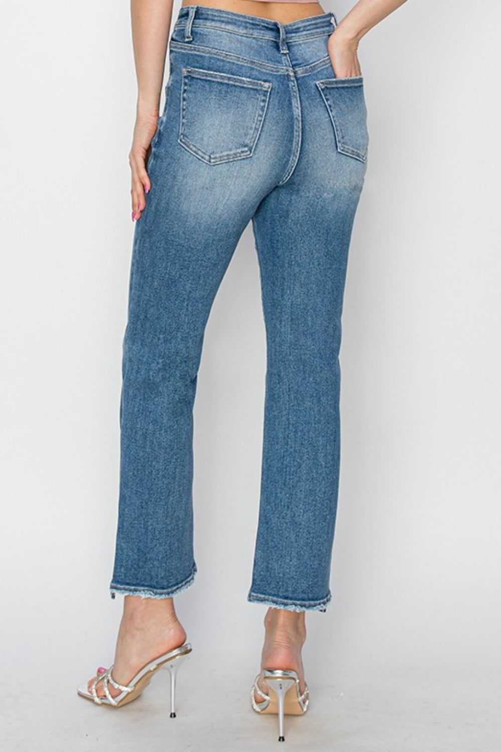 Delilah High Rise Slim Straight Risen Jeans