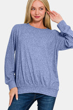 Zoey Melange Round Neck Top